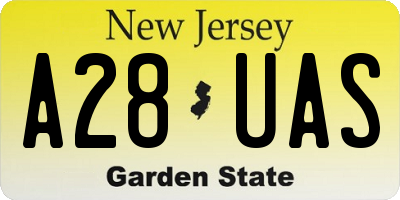 NJ license plate A28UAS