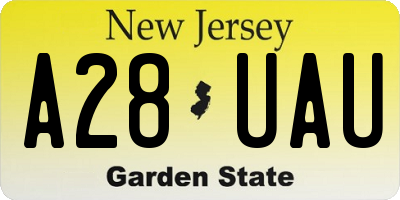 NJ license plate A28UAU