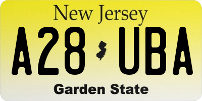 NJ license plate A28UBA