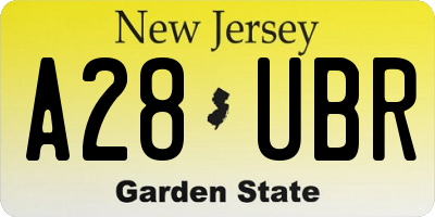 NJ license plate A28UBR