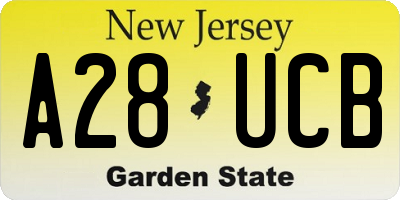 NJ license plate A28UCB