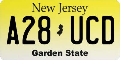 NJ license plate A28UCD