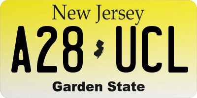 NJ license plate A28UCL