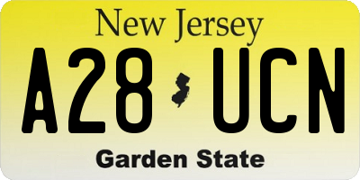 NJ license plate A28UCN
