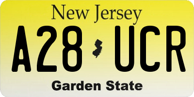 NJ license plate A28UCR