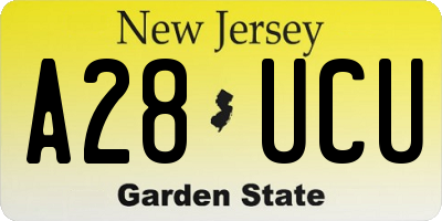 NJ license plate A28UCU