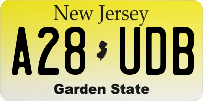 NJ license plate A28UDB