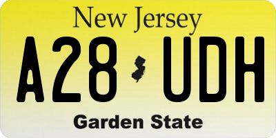 NJ license plate A28UDH