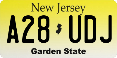 NJ license plate A28UDJ