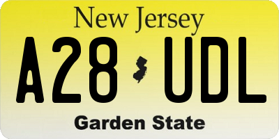 NJ license plate A28UDL
