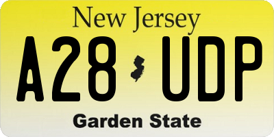 NJ license plate A28UDP