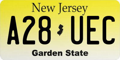 NJ license plate A28UEC