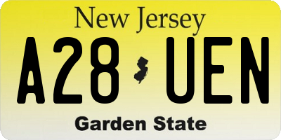 NJ license plate A28UEN