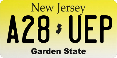 NJ license plate A28UEP