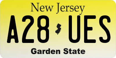 NJ license plate A28UES