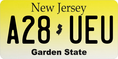 NJ license plate A28UEU