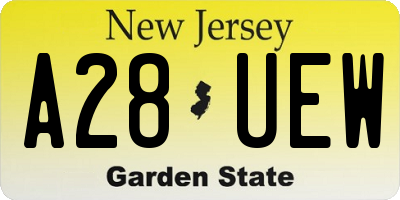 NJ license plate A28UEW