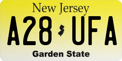 NJ license plate A28UFA