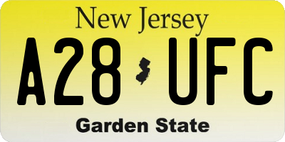 NJ license plate A28UFC
