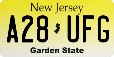 NJ license plate A28UFG