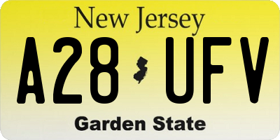 NJ license plate A28UFV