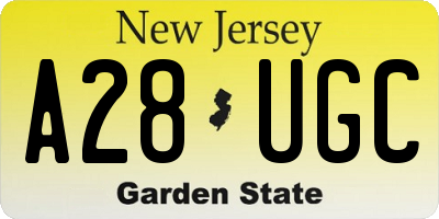 NJ license plate A28UGC