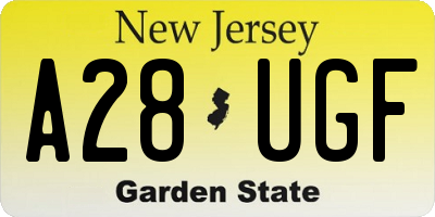 NJ license plate A28UGF