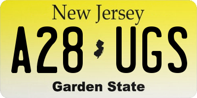 NJ license plate A28UGS