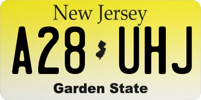 NJ license plate A28UHJ