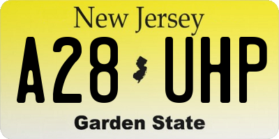 NJ license plate A28UHP