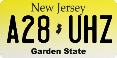 NJ license plate A28UHZ