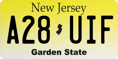 NJ license plate A28UIF