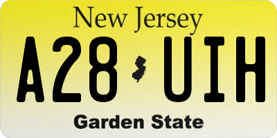 NJ license plate A28UIH