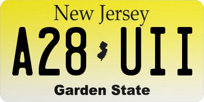 NJ license plate A28UII