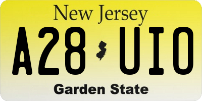 NJ license plate A28UIO