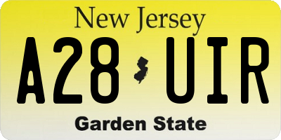 NJ license plate A28UIR