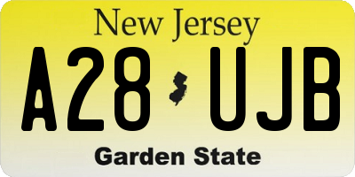 NJ license plate A28UJB
