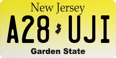 NJ license plate A28UJI