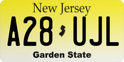 NJ license plate A28UJL
