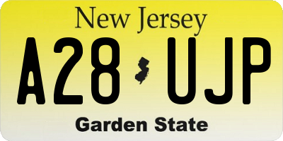 NJ license plate A28UJP