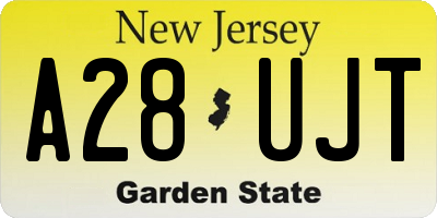 NJ license plate A28UJT