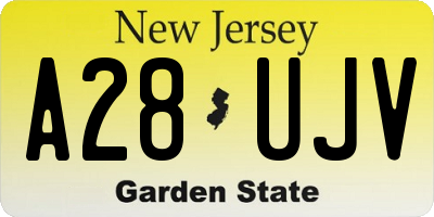 NJ license plate A28UJV
