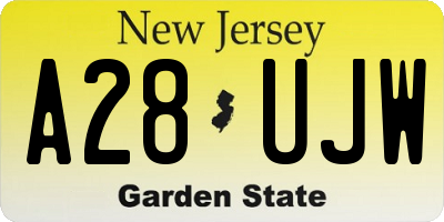 NJ license plate A28UJW