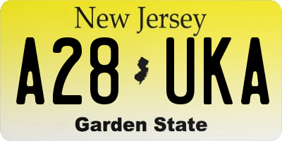 NJ license plate A28UKA