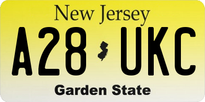 NJ license plate A28UKC