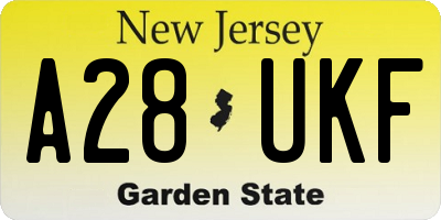 NJ license plate A28UKF