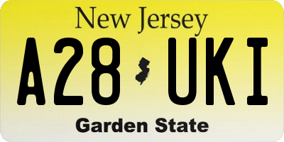NJ license plate A28UKI