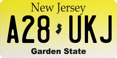 NJ license plate A28UKJ