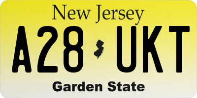 NJ license plate A28UKT
