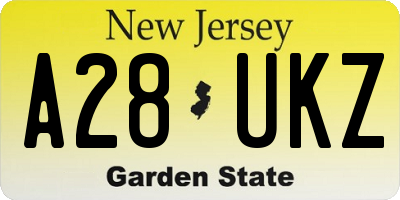 NJ license plate A28UKZ